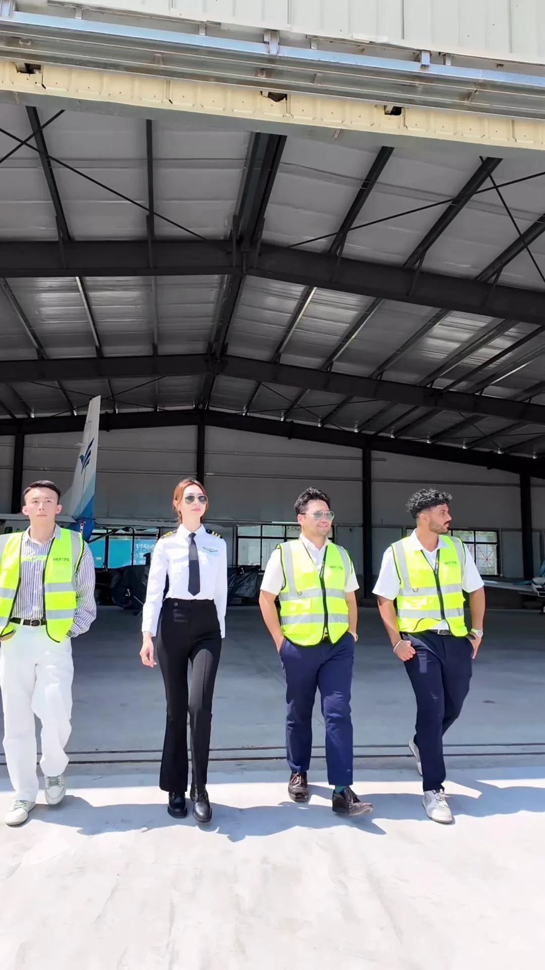 At the hangar with the team · 00:35
