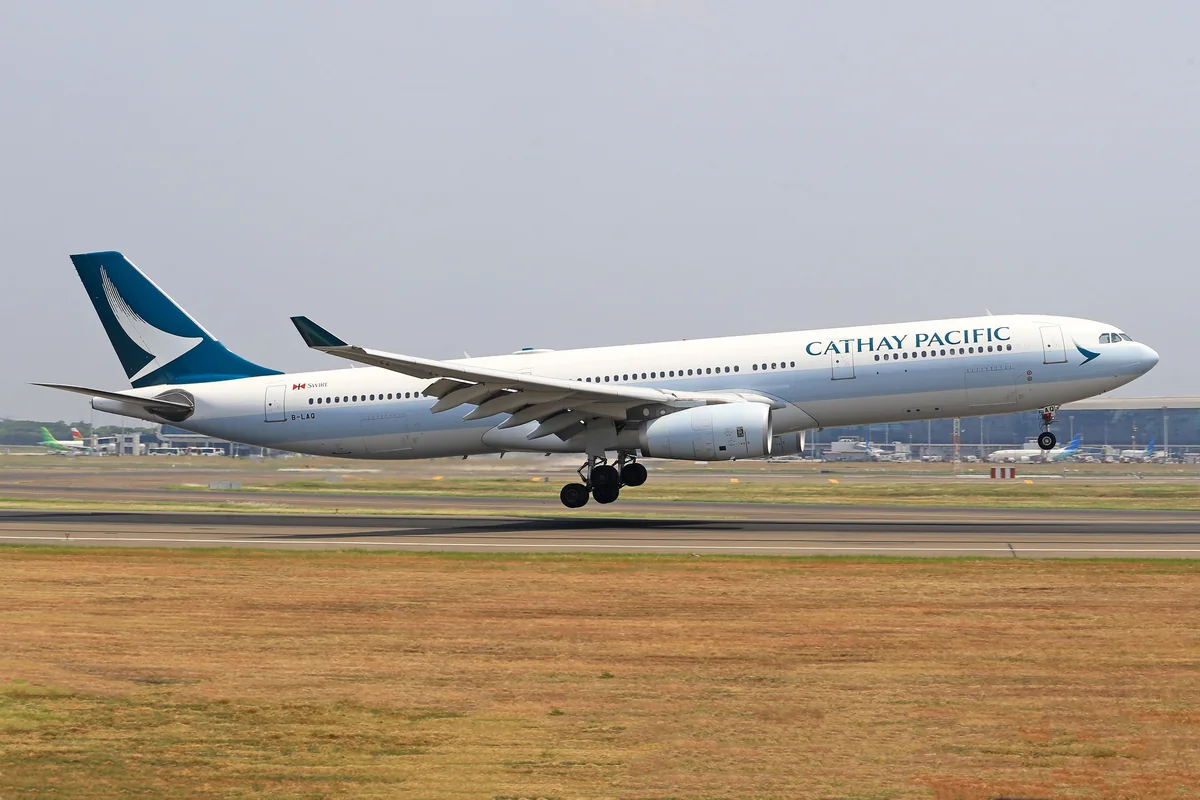 Cathay Pacific aircraft taking off